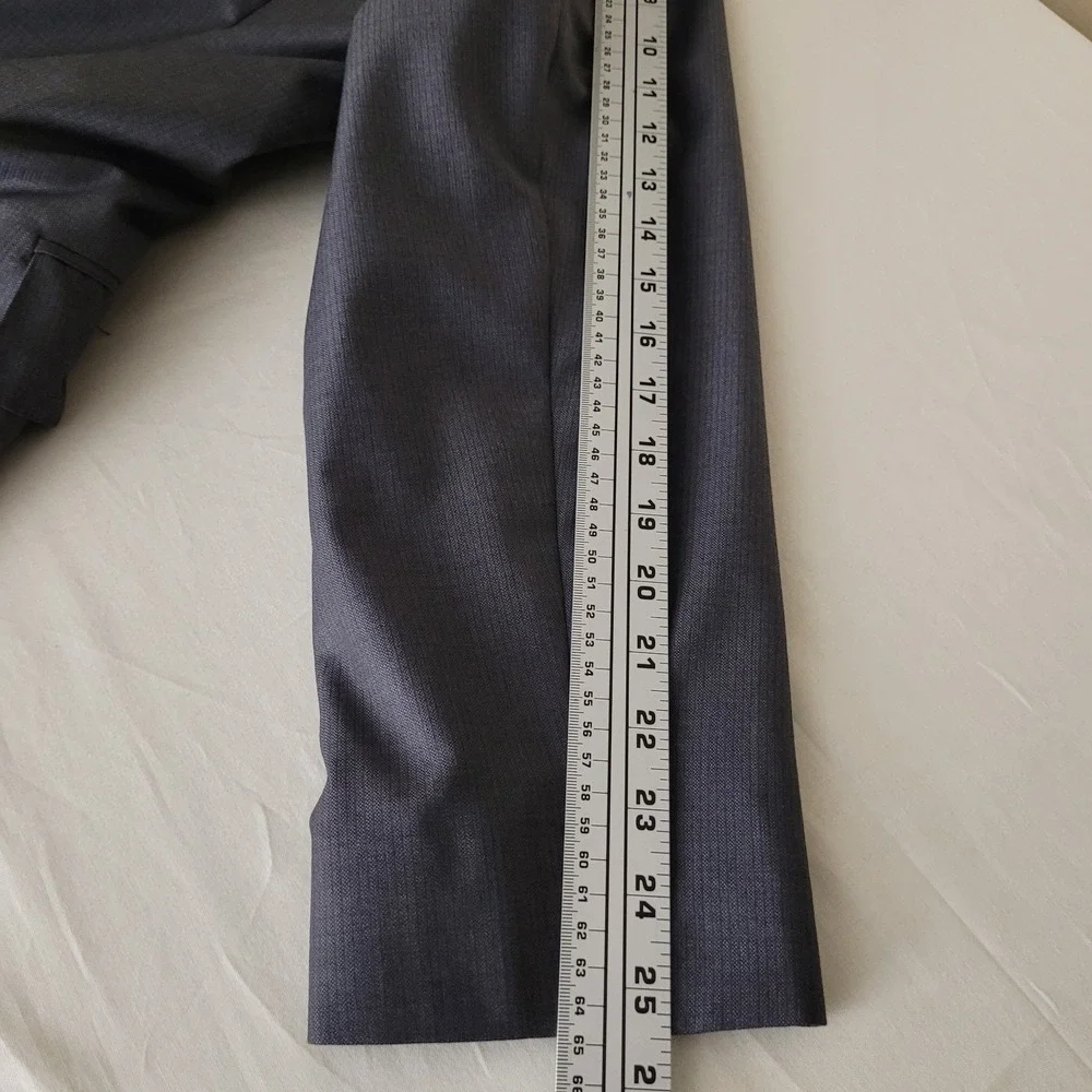 Saks Fifth Avenue BLACK Ermenegildo Zegna Grey Wool Suit Jacket Blazer 44L